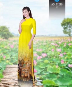 Vải áo dài phong cảnh AD B1219
