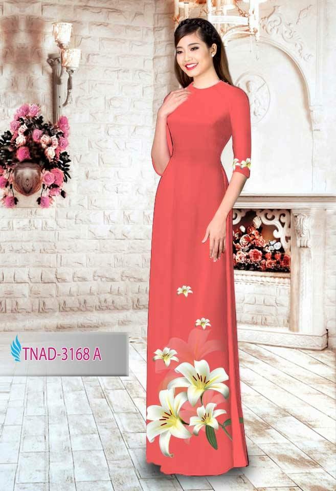 Vải áo dài hoa ly TNAD-3168 - Ảnh 18