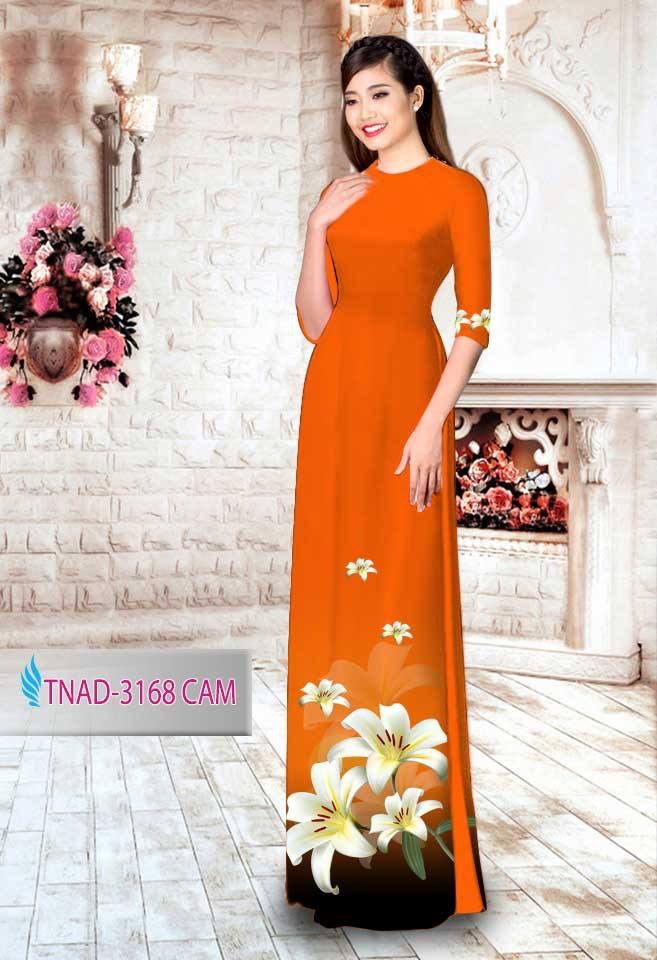 Vải áo dài hoa ly TNAD-3168 - Ảnh 14