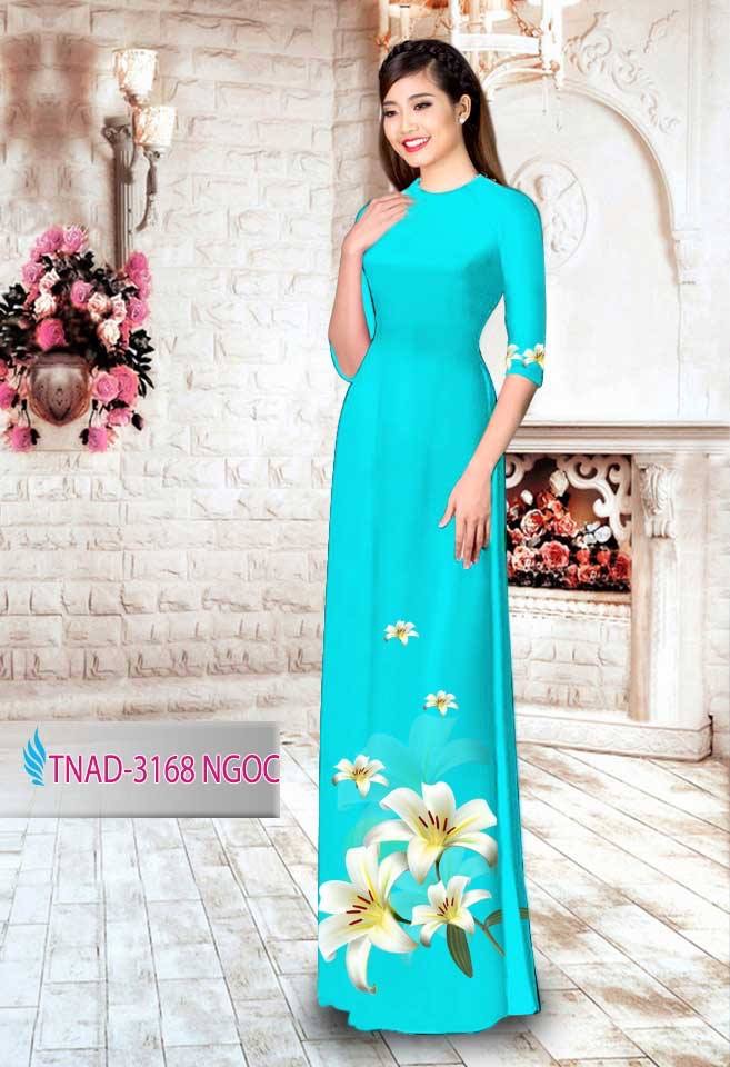 Vải áo dài hoa ly TNAD-3168 - Ảnh 7