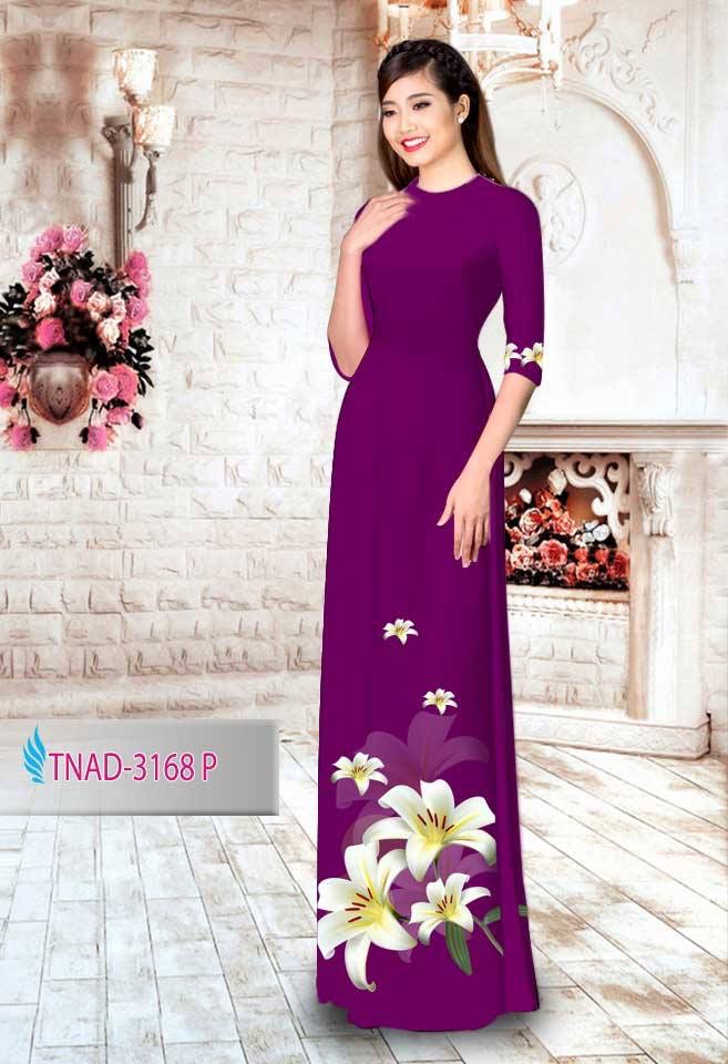 Vải áo dài hoa ly TNAD-3168 - Ảnh 6