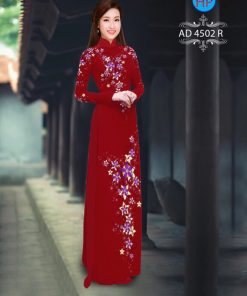 Vải áo dài hoa 3d AD 4502