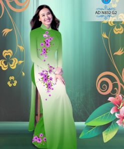 Vải áo dài hoa 3d AD N832