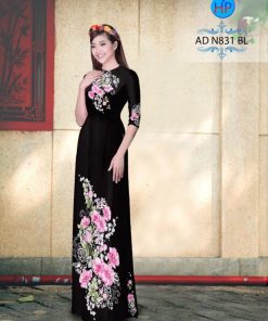 Vải áo dài hoa 3d AD N831