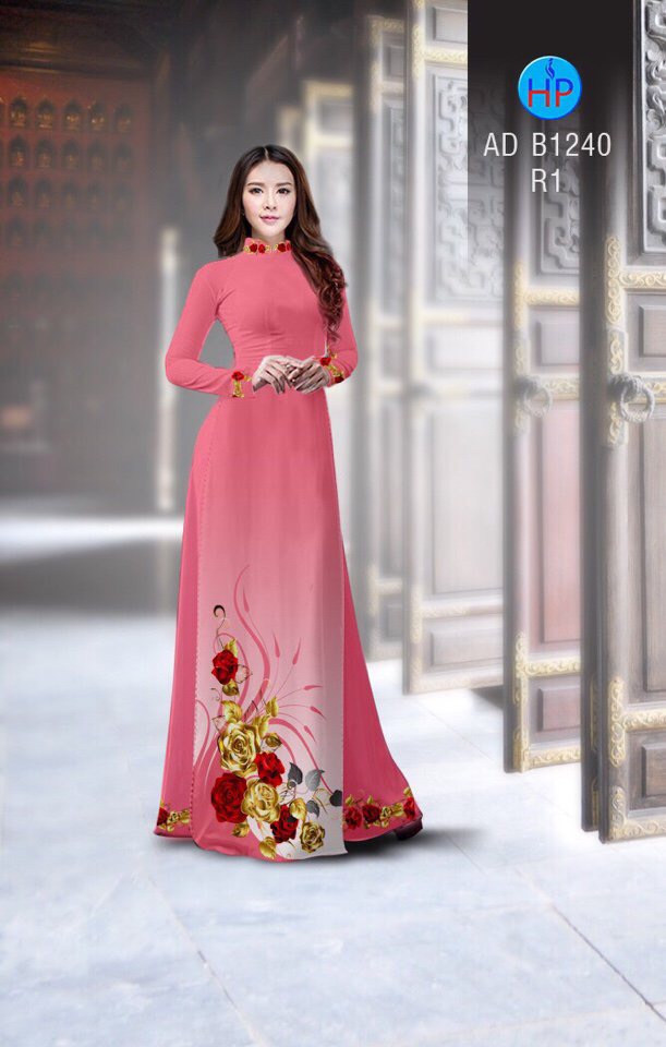Vải áo dài hoa hồng AD B1240 - Ảnh 10