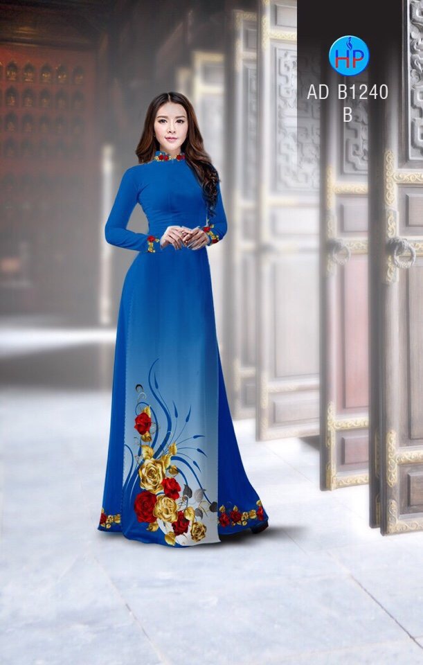 Vải áo dài hoa hồng AD B1240 - Ảnh 6