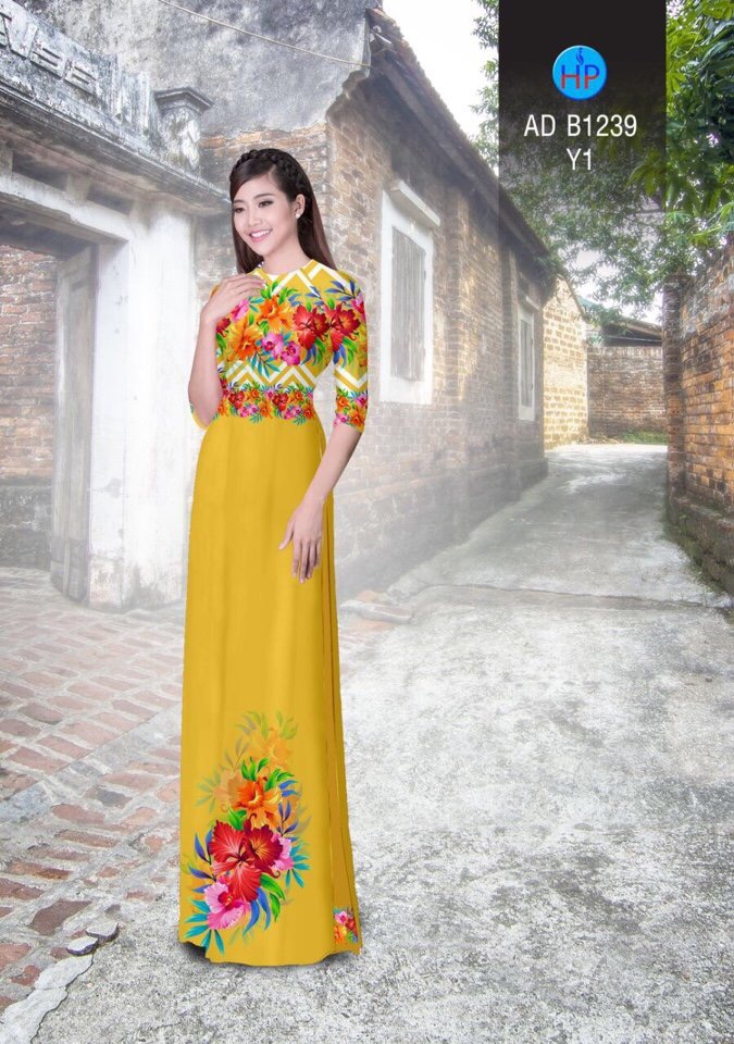 Vải áo dài hoa trên dưới AD B1239 - Ảnh 18