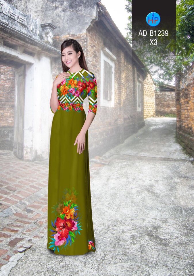Vải áo dài hoa trên dưới AD B1239 - Ảnh 16