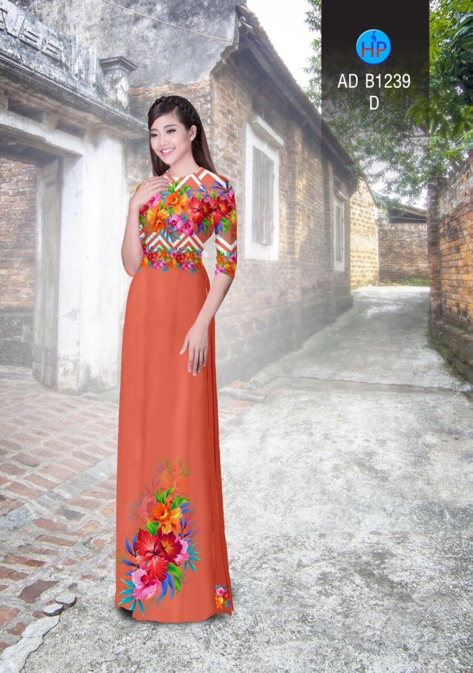 Vải áo dài hoa trên dưới AD B1239 - Ảnh 8