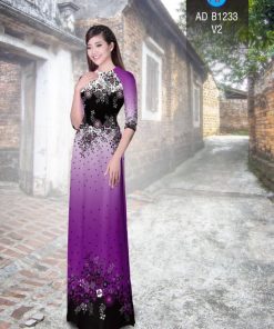 Vải áo dài hoa 3d AD B1233