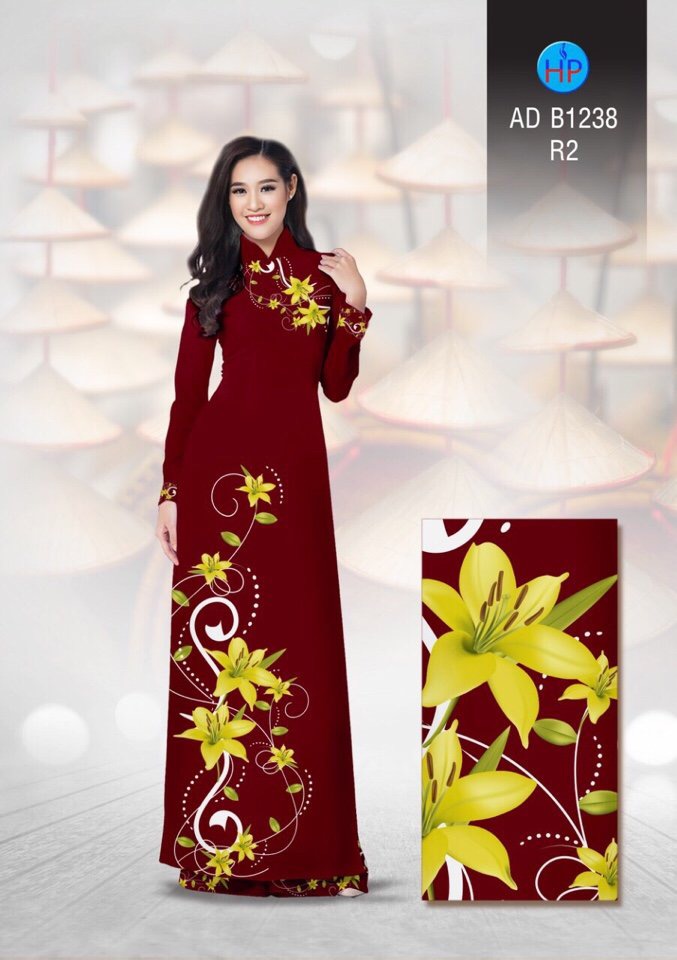Vải áo dài hoa ly AD B1238 - Ảnh 17