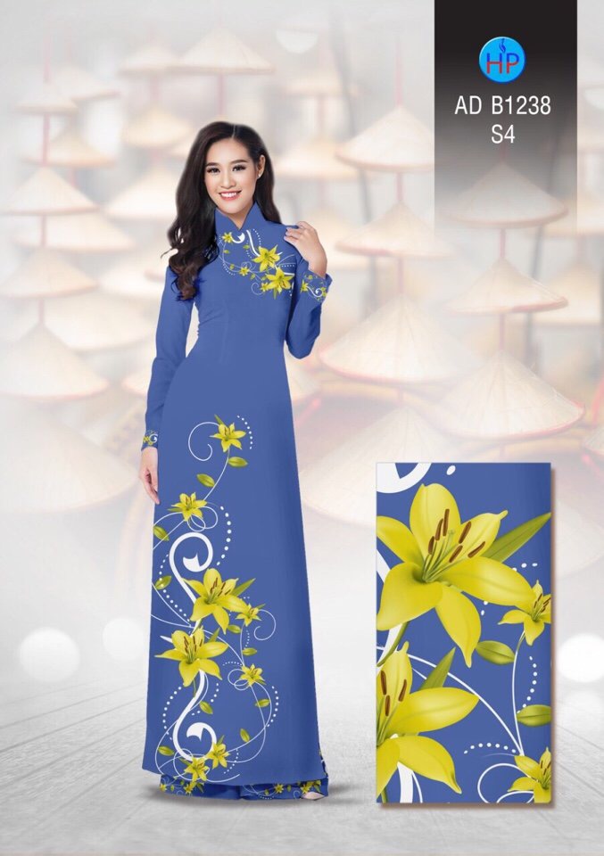 Vải áo dài hoa ly AD B1238 - Ảnh 16