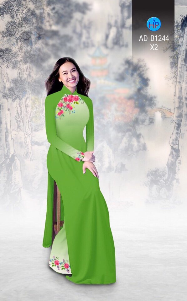 Vải áo dài hoa hồng AD B1244 - Ảnh 18