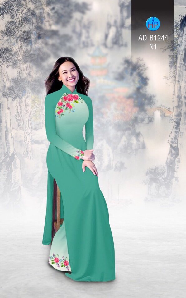 Vải áo dài hoa hồng AD B1244 - Ảnh 13