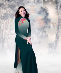 Vải áo dài hoa hồng AD B1244