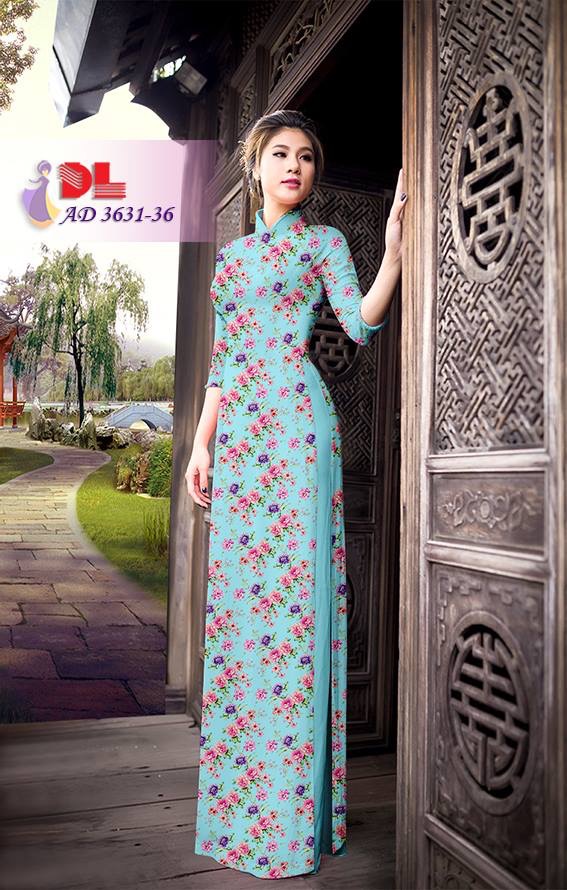 Vải áo dài hoa nguyên áo DLAD-3631 - Ảnh 23