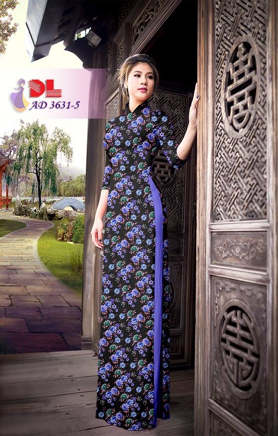 Vải áo dài hoa nguyên áo DLAD-3631 - Ảnh 14