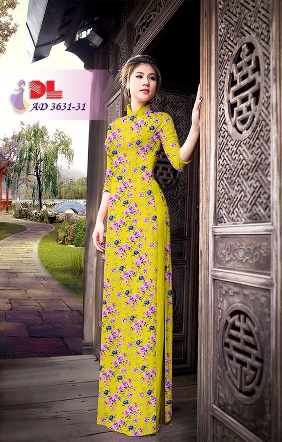 Vải áo dài hoa nguyên áo DLAD-3631 - Ảnh 2