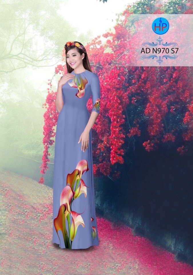 Vải áo dài hoa loa kèn AD N970 - Ảnh 14
