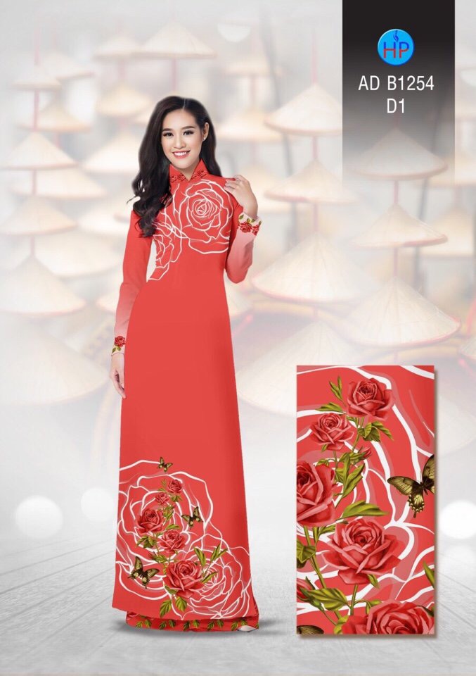 Vải áo dài hoa hồng AD B1254 - Ảnh 10