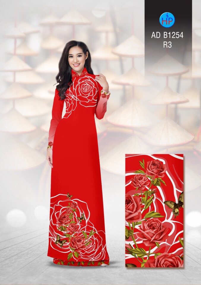 Vải áo dài hoa hồng AD B1254 - Ảnh 9