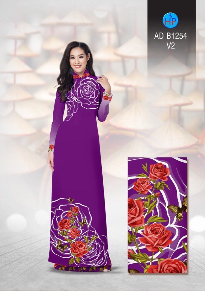 Vải áo dài hoa hồng AD B1254 - Ảnh 5