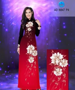 Vải áo dài hoa 3d AD N847