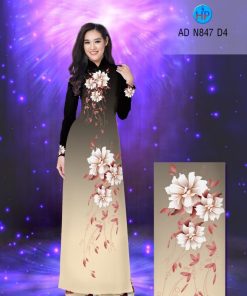 Alternative view of Vải áo dài hoa 3d AD N847