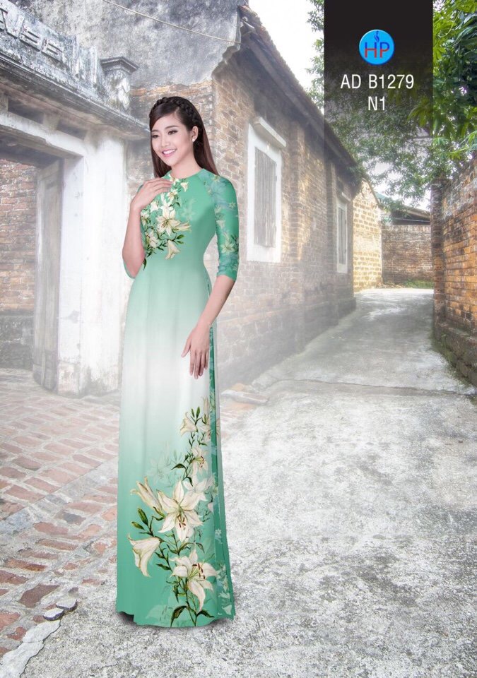 Vải áo dài hoa ly AD B1279 - Ảnh 17