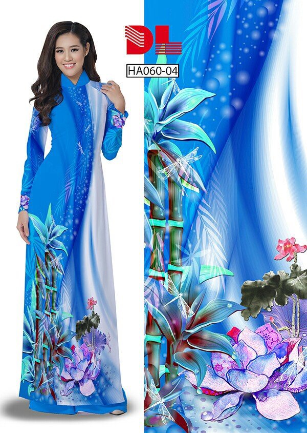 Vải áo dài lụa Thuý Nga Hoa HA060 - Ảnh 2