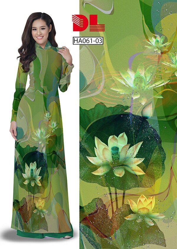 Vải áo dài lụa Thuý Nga Sen HA061 - Ảnh 3