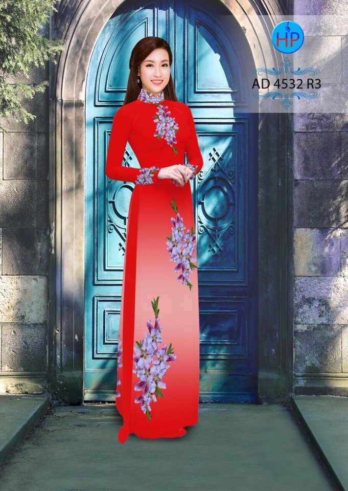 Vải áo dài hoa 3d AD 4532 - Ảnh 16