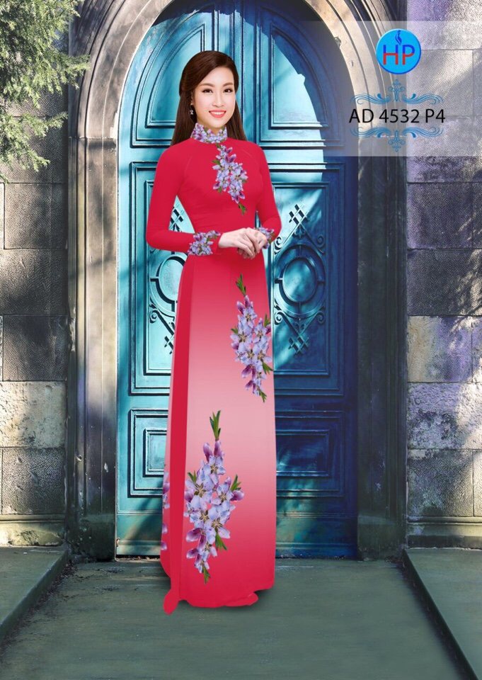 Vải áo dài hoa 3d AD 4532 - Ảnh 14