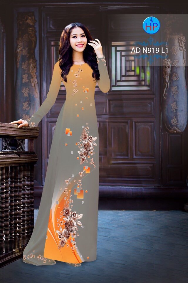 Vải áo dài hoa 3d AD N919 - Ảnh 11