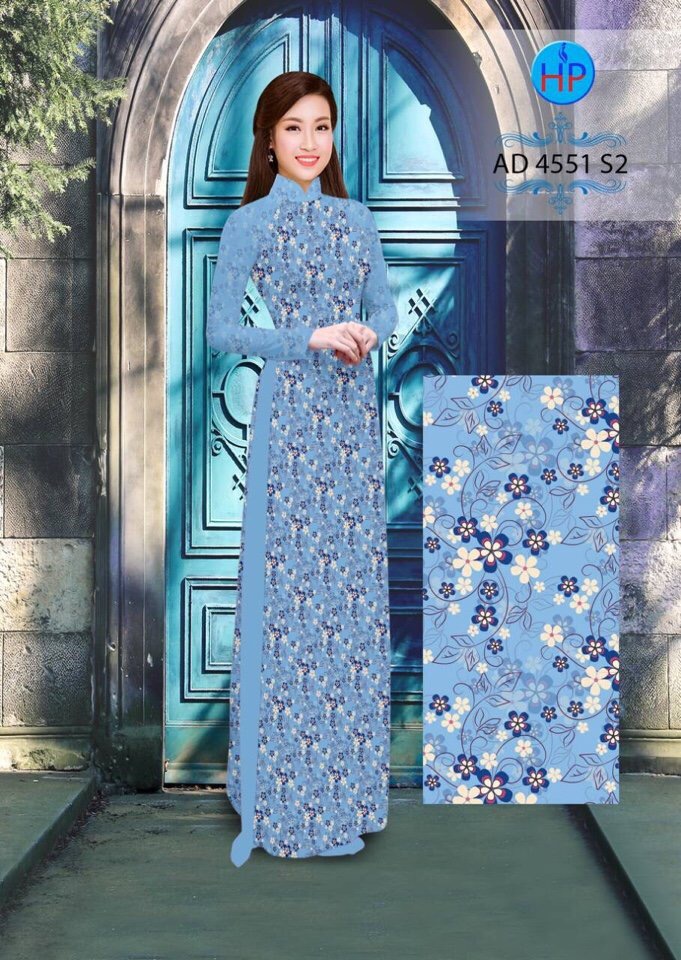 Vải áo dài hoa nguyên áo 4551 - Ảnh 18