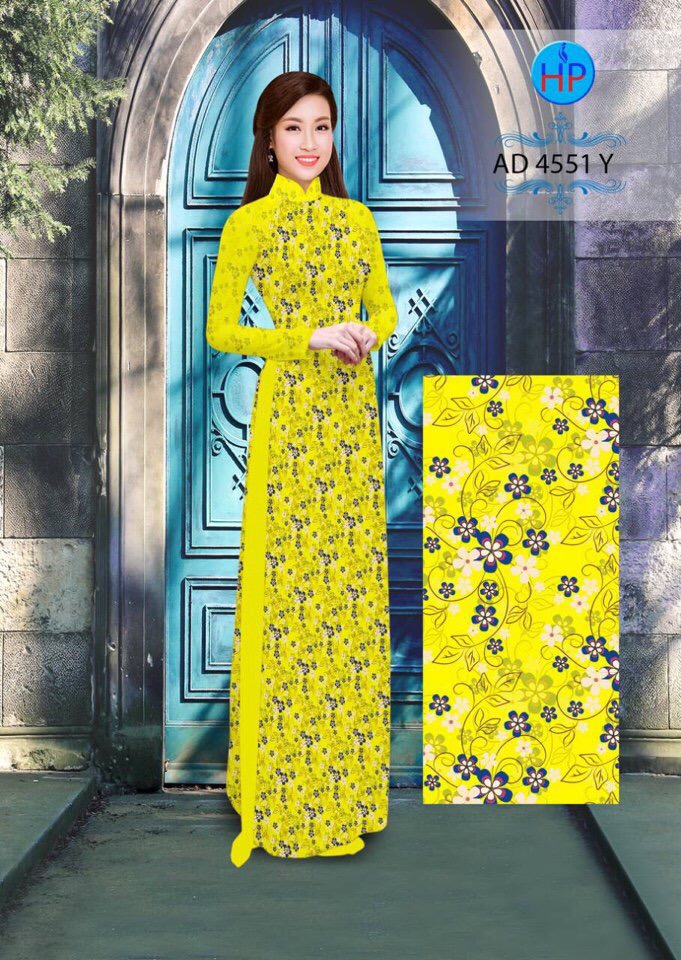 Vải áo dài hoa nguyên áo 4551 - Ảnh 14