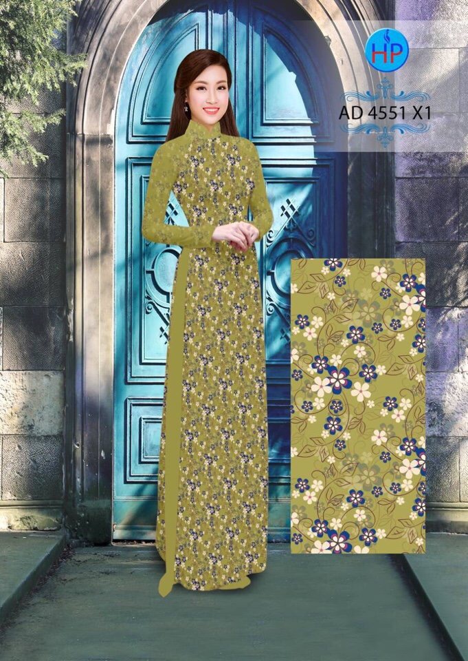 Vải áo dài hoa nguyên áo 4551 - Ảnh 15