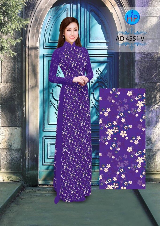 Vải áo dài hoa nguyên áo 4551 - Ảnh 13