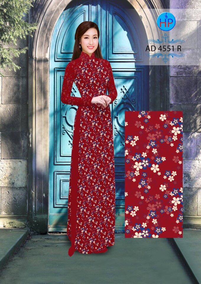 Vải áo dài hoa nguyên áo 4551 - Ảnh 11