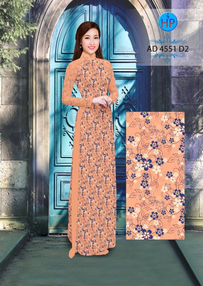 Vải áo dài hoa nguyên áo 4551