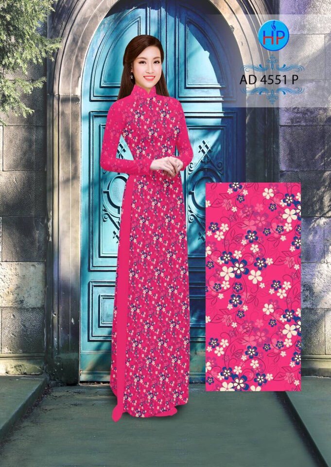 Vải áo dài hoa nguyên áo 4551 - Ảnh 6