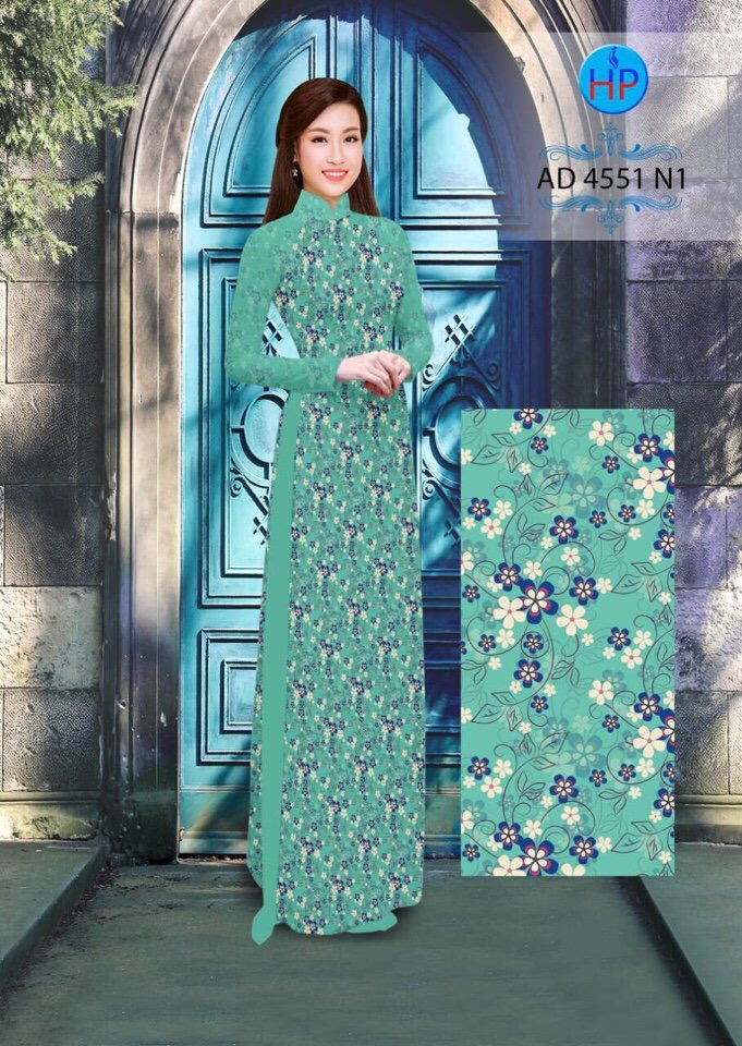 Vải áo dài hoa nguyên áo 4551 - Ảnh 4