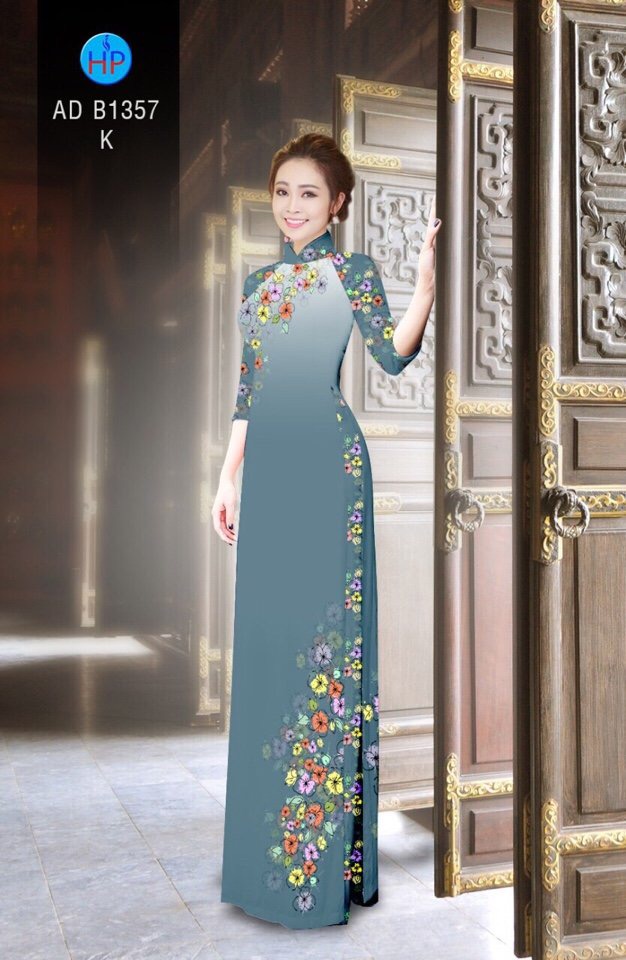 Vải áo dài hoa trên dưới AD B1357 - Ảnh 15