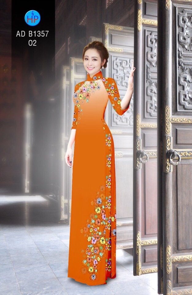 Vải áo dài hoa trên dưới AD B1357 - Ảnh 9
