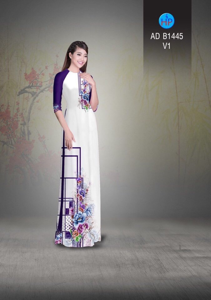 Vải áo dài hoa trên dưới AD B1445 - Ảnh 18