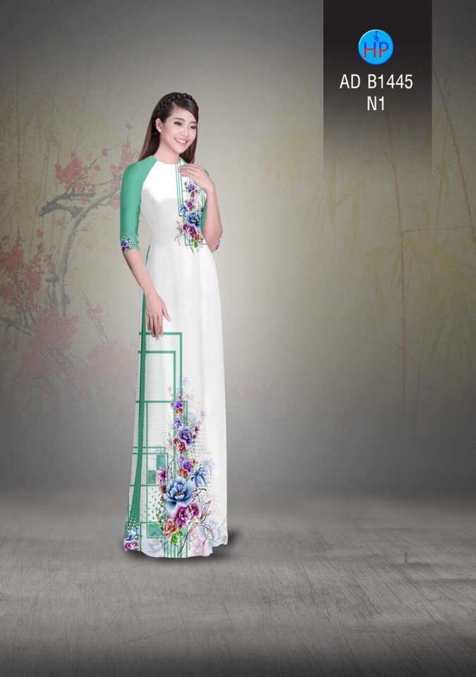Vải áo dài hoa trên dưới AD B1445 - Ảnh 13