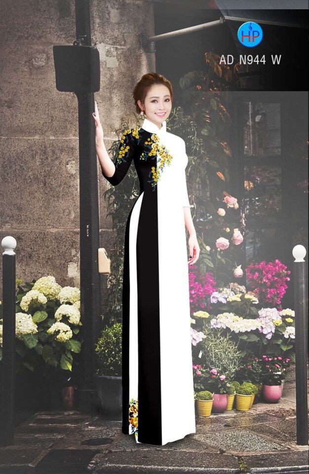Vải áo dài hoa 3d AD N944 - Ảnh 19