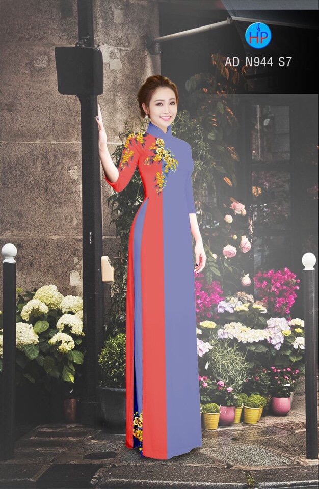 Vải áo dài hoa 3d AD N944 - Ảnh 17