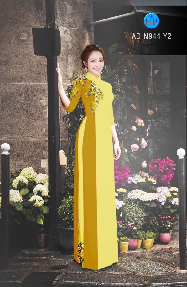 Vải áo dài hoa 3d AD N944 - Ảnh 16