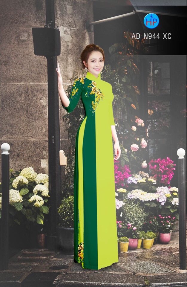 Vải áo dài hoa 3d AD N944 - Ảnh 11